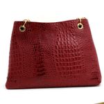 Bolsas Femininas Couro Legítimo Croco Lirom Alça Corrente Dourada Luxuosa