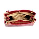 Bolsas Femininas Couro Legítimo Croco Lirom Alça Corrente Dourada Luxuosa