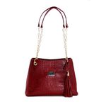 Bolsas Femininas Couro Legítimo Croco Lirom Alça Corrente Dourada Luxuosa