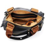 Bolsas Femininas De Couro Legitimo Lirom Macio Alta Qualidade Preta C/ Caramelo