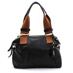 Bolsas Femininas De Couro Legitimo Lirom Macio Alta Qualidade Preta C/ Caramelo