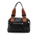 Bolsas Femininas De Couro Legitimo Lirom Macio Alta Qualidade Preta C/ Caramelo