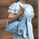 Bolsas Em Couro Legitimo Genuino Lirom Estilo Clássico Azul