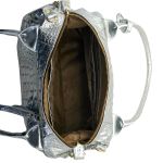 Bolsas Femininas Lirom Em Couro Legítimo Croco Prata Sofisticada e Luxuosa