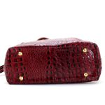 Bolsas Femininas Lirom Em Couro Legítimo Croco Marsala Sofisticada e Luxuosa