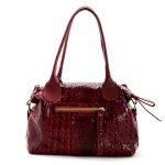 Bolsas Femininas Lirom Em Couro Legítimo Croco Marsala Sofisticada e Luxuosa
