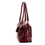 Bolsas Femininas Lirom Em Couro Legítimo Croco Marsala Sofisticada e Luxuosa