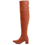 Bota Over The Knee Lirom Cano Super Longo Camurcina Caramelo