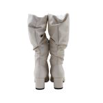 Botas Femininas Slouthy Lirom Cano Alto Enrugado Salto Grosso Bico Fino