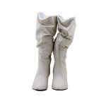 Botas Femininas Slouthy Lirom Cano Alto Enrugado Salto Grosso Bico Fino