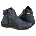 Bota Motociclista Pedal2 Cano Curto Com Ziper Azul