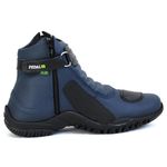 Bota Motociclista Pedal2 Cano Curto Com Ziper Azul