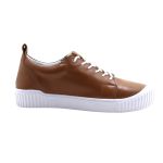 Tênis Casual Lirom Flat Em Couro Caramelo