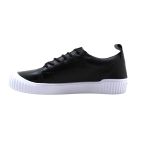 Tênis Casual Lirom Flat Em Couro Preto