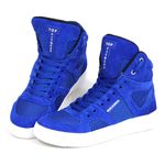 Tenis Botinha Sneakers Cano Alto Top Fitness Azul