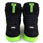 Tenis Sneakers Cano Alto Top Fitness Preto/Verde