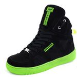 Tenis Sneakers Cano Alto Top Fitness Preto/Verde