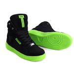 Tenis Sneakers Cano Alto Top Fitness Preto/Verde