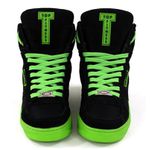 Tenis Sneakers Cano Alto Top Fitness Preto/Verde