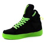 Tenis Sneakers Cano Alto Top Fitness Preto/Verde