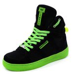 Tenis Sneakers Cano Alto Top Fitness Preto/Verde