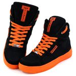 Tenis Sneakers Cano Alto Top Fitness Preto/Laranja