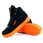 Tenis Sneakers Cano Alto Top Fitness Preto/Laranja