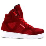 Tenis Sneakers Cano Alto Top Fitness Vermelho
