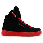Tenis Bota Academia Cano Alto Top Fitness Preto/Vermelho