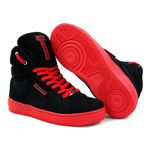 Tenis Bota Academia Cano Alto Top Fitness Preto/Vermelho
