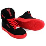Tenis Bota Academia Cano Alto Top Fitness Preto/Vermelho