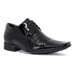 Sapato Masculino Altura Jota Pe Couro Verniz Preto +6,5cm Preto