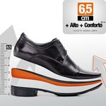 Sapato Social Masculino Jota Pe Aumenta Altura 6,5cm Couro Preto