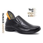 Sapato Masculino Jota Pe 3d Aumenta Altura 6,5cm Couro Nobre Preto