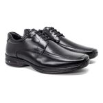 Sapato Social Masculino Jota Pe Cadarço Couro Conforto 3d Preto