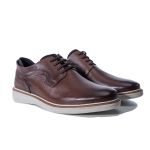 Sapato Social Rafarillo Casual Esportivo Cadarço Couro Legítimo Preto Café Oxford 99004 Café