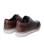 Sapato Social Rafarillo Casual Esportivo Cadarço Couro Legítimo Preto Café Oxford 99004 Café