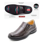 Sapato Rafarillo Conforto Extra Preto Couro 39001 Duo Air Café