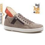 Tênis Casual Masculino Rafarillo Couro Você 7cm +Alto 28003 Cinza