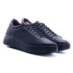 Tênis Masculino Jota Pe 5G 3D Em Couro Aumenta 6,5cm Altura Preto All Black