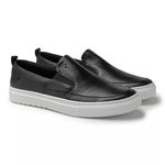 Tênis Slip On Masculino Laroche Casual em Couro Preto 07331 Preto