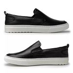 Tênis Slip On Masculino Laroche Casual em Couro Preto 07331 Preto