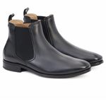 Bota Botina Masculina Social Em Couro Preto Marrom Jota Pe Preto