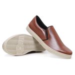 Tênis Casual Masculino Slip On Sintético camel