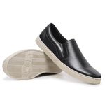 Tênis Casual Masculino Slip On Sintético Preto