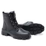 Coturno Feminino Preto Sintético