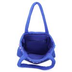 Bolsa De Praia Feminina Atoalhada Pompom Estilo Sacola Zíper Azul