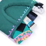 Kit Canga Bolsa De Praia Feminina Atoalhada Pompom Estilo Sacola Verde