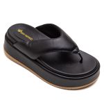 Papete Plataforma Feminina Asa Delta Preto Isadora