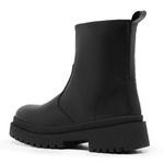 Bota Chelsea Feminina Casual Cano Médio Solado Tratorado Zíper Lateral Preto